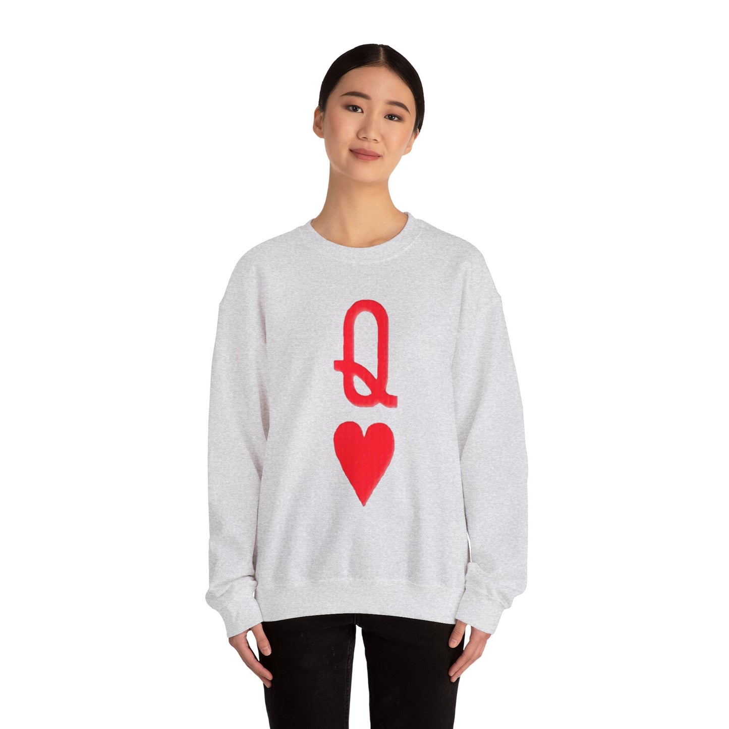Queen of Hearts Sweatshirt, Gambler's Card Game Attire, Casino Theme Jumper, Unisex Pullover Gift, Gambling Lover Clothing, Heart Suit