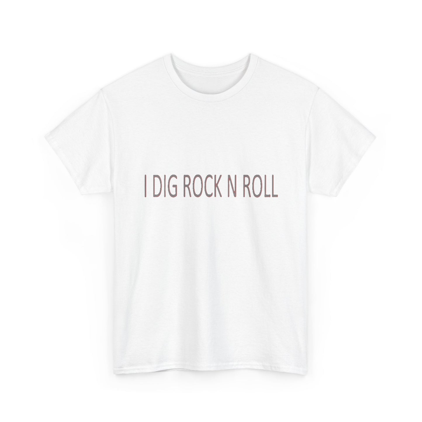 Music Nostalgia I DIG ROCK N ROLL Unisex Cotton Shirt, Colorful Boho and Hippie Style Top, Artistic Typographic Design Shirt