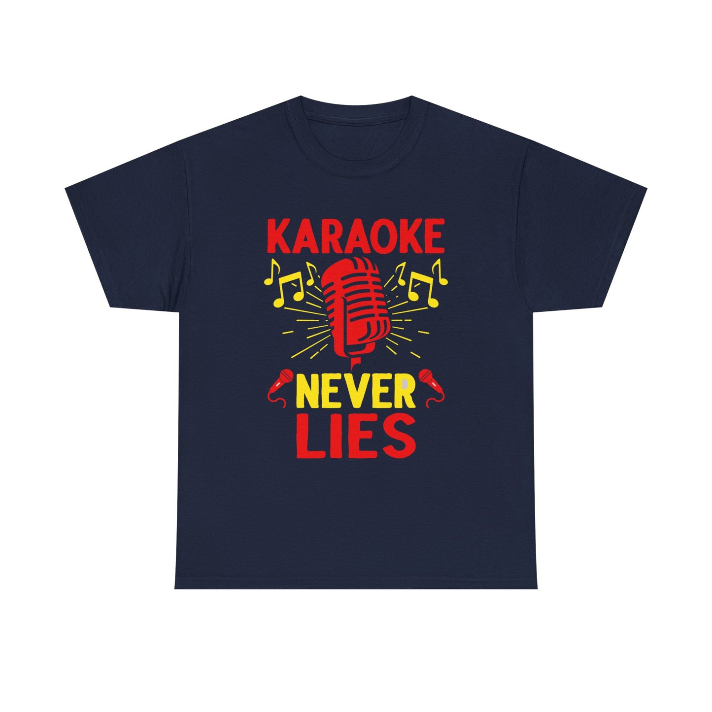 Music Nostalgia, 'Karaoke Never Lies' Unisex Heavy Cotton Tee, Fun Karaoke T-Shirt, Music Lover Gift, Party Shirt, Singing Tee, Casual Wear