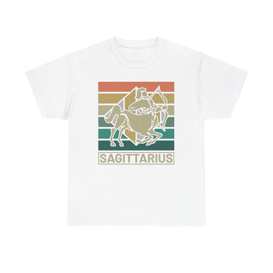 Horoscope Sagittarius Graphic Tee, Unisex Heavy Cotton Shirt, Zodiac Apparel, Astrology Gift, Casual Wear, Vintage Style, Retro Design