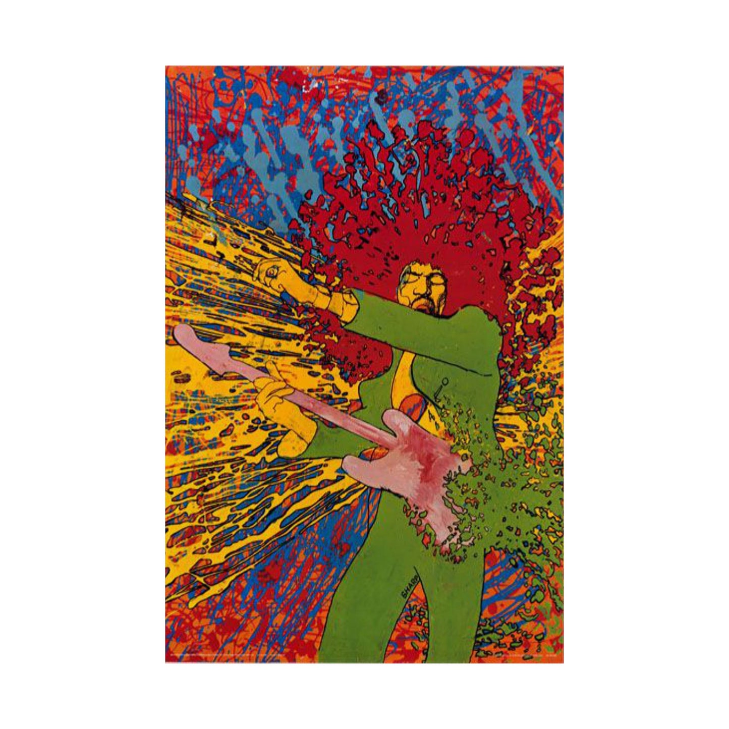 Vintage Rock Poster, 1968 Jimi Hendrix Explosion, Bohemian Wall Art, Gift for Musicians, Authentic Collectors item