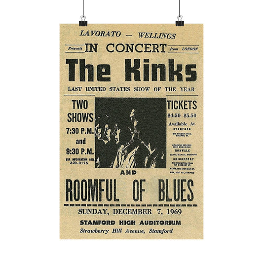 Vintage Concert Posters, 1967 the Kinks' Last US Show Wall Art, Music, Home Decoration, Authentic Collectors' item
