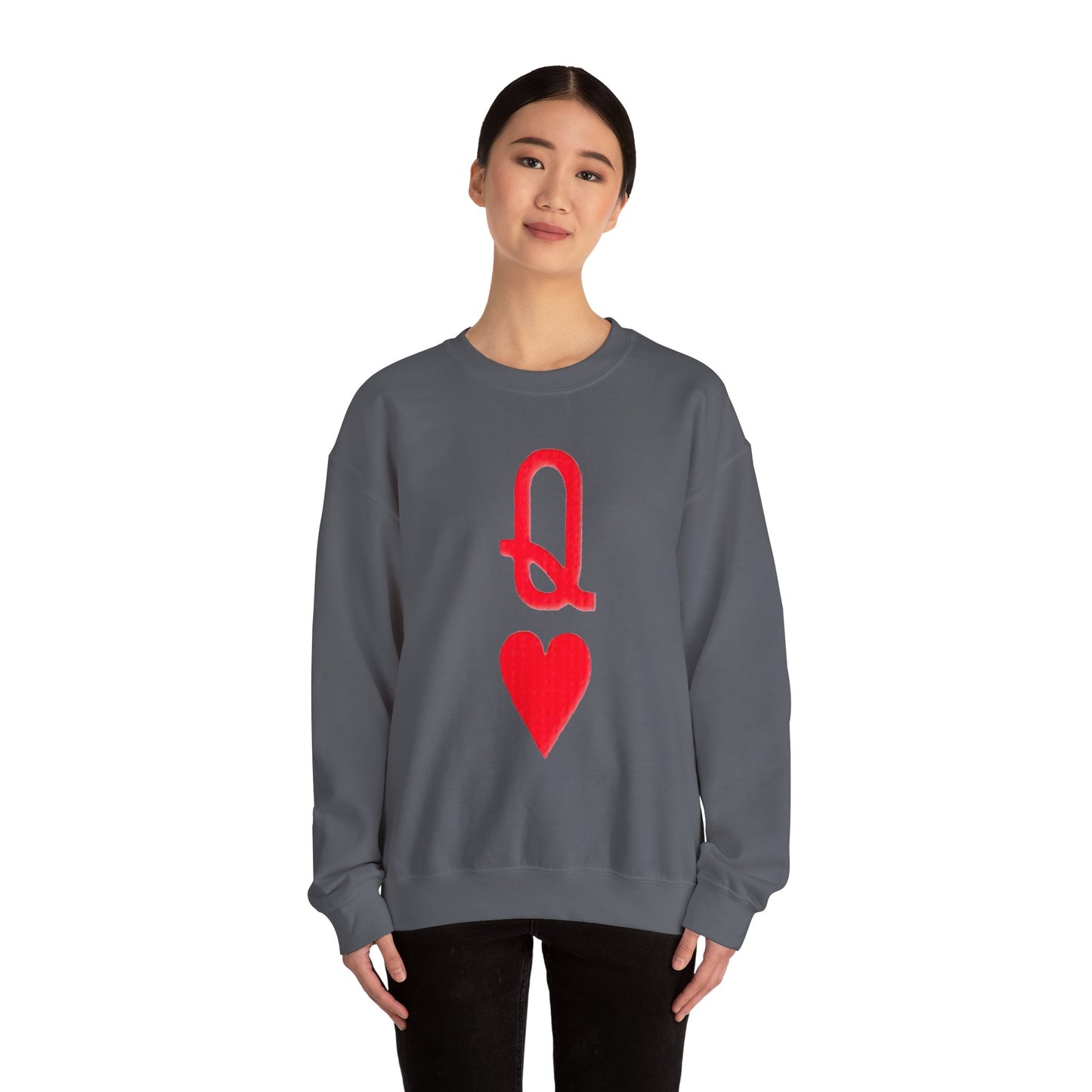 Queen of Hearts Sweatshirt, Gambler's Card Game Attire, Casino Theme Jumper, Unisex Pullover Gift, Gambling Lover Clothing, Heart Suit