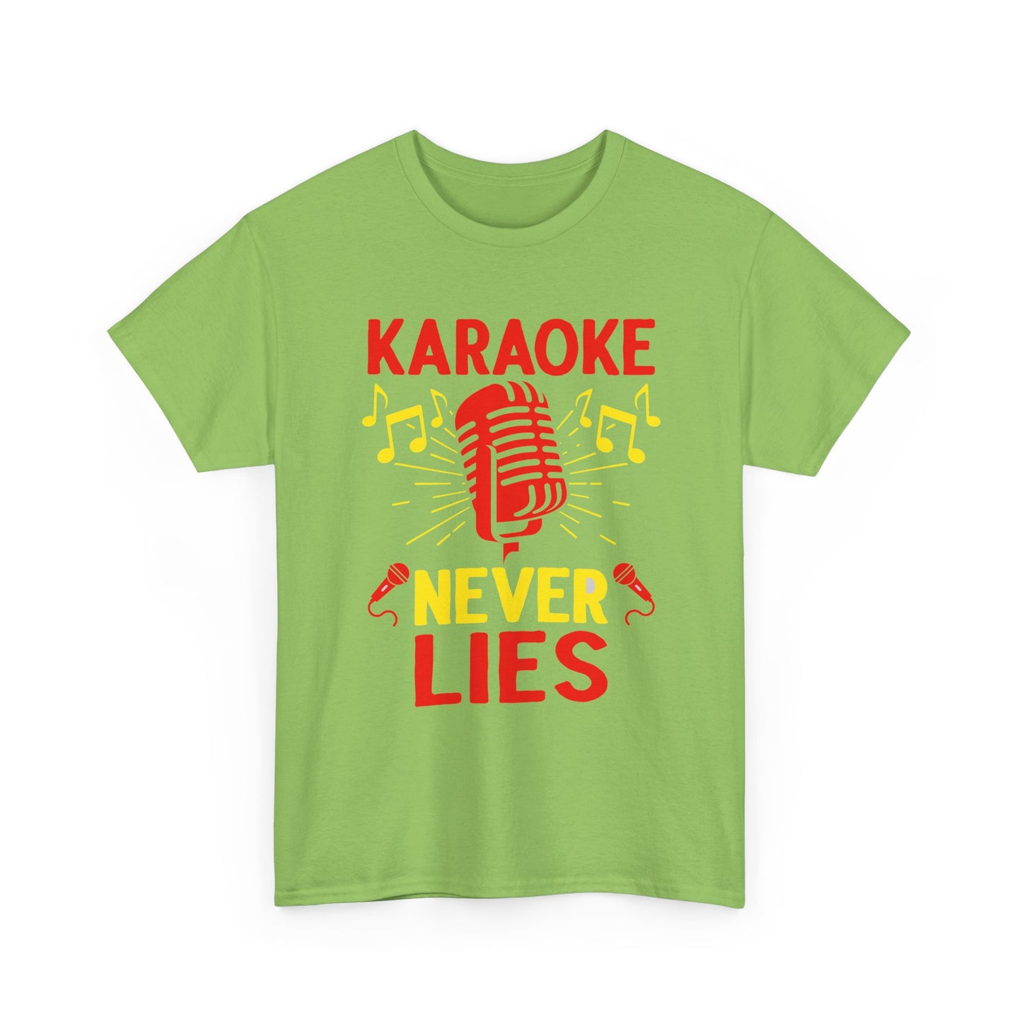 Music Nostalgia, 'Karaoke Never Lies' Unisex Heavy Cotton Tee, Fun Karaoke T-Shirt, Music Lover Gift, Party Shirt, Singing Tee, Casual Wear