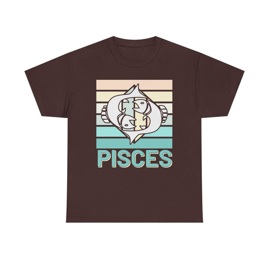 Pisces Zodiac Unisex Tee, Vintage Retro Astrology Sign Shirt, Horoscope Constellation Gift, Astro Lover Birthday Present, Heavy Cotton