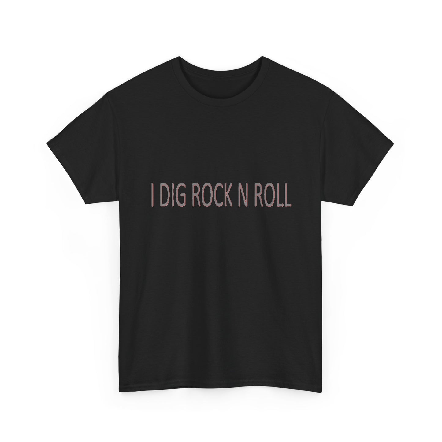 Music Nostalgia I DIG ROCK N ROLL Unisex Cotton Shirt, Colorful Boho and Hippie Style Top, Artistic Typographic Design Shirt