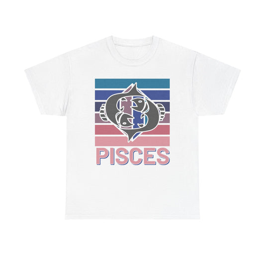 Pisces Tee, Retro Astrology Zodiac Sign Shirt, Vintage Style Unisex Cotton Top, Horoscope Clothing, Constellation Gift