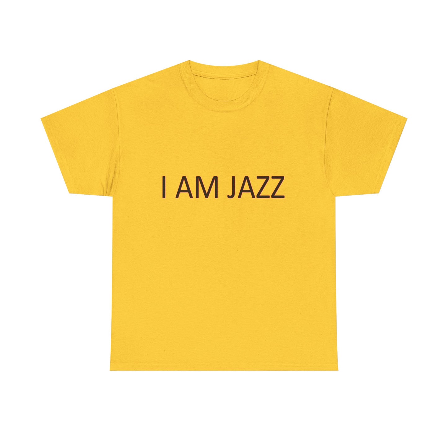 Music Nostalgia I AM JAZZ Unisex Cotton Shirt, Colorful Boho and Hippie Style Top, Artistic Typographic Design Shirt