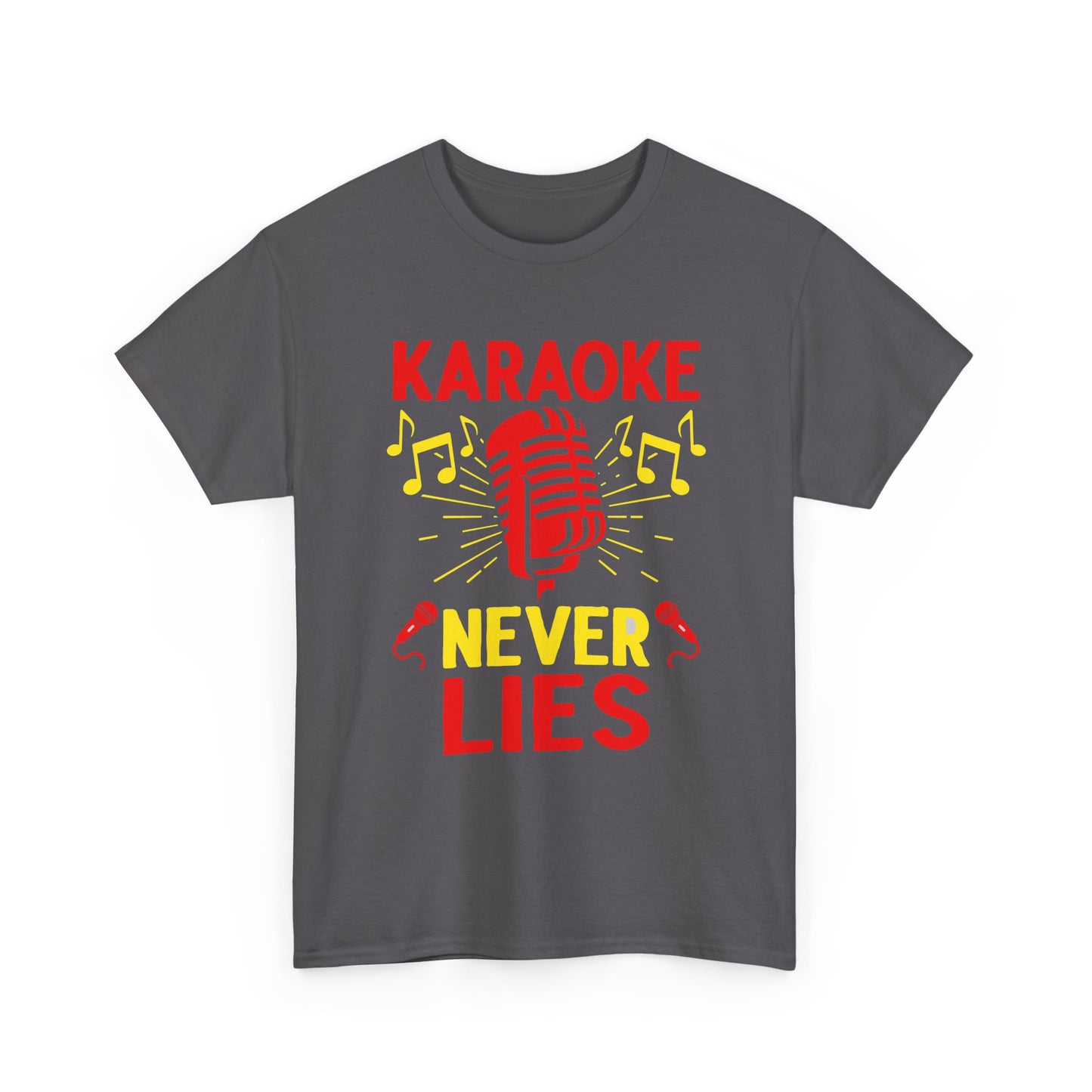 Music Nostalgia, 'Karaoke Never Lies' Unisex Heavy Cotton Tee, Fun Karaoke T-Shirt, Music Lover Gift, Party Shirt, Singing Tee, Casual Wear