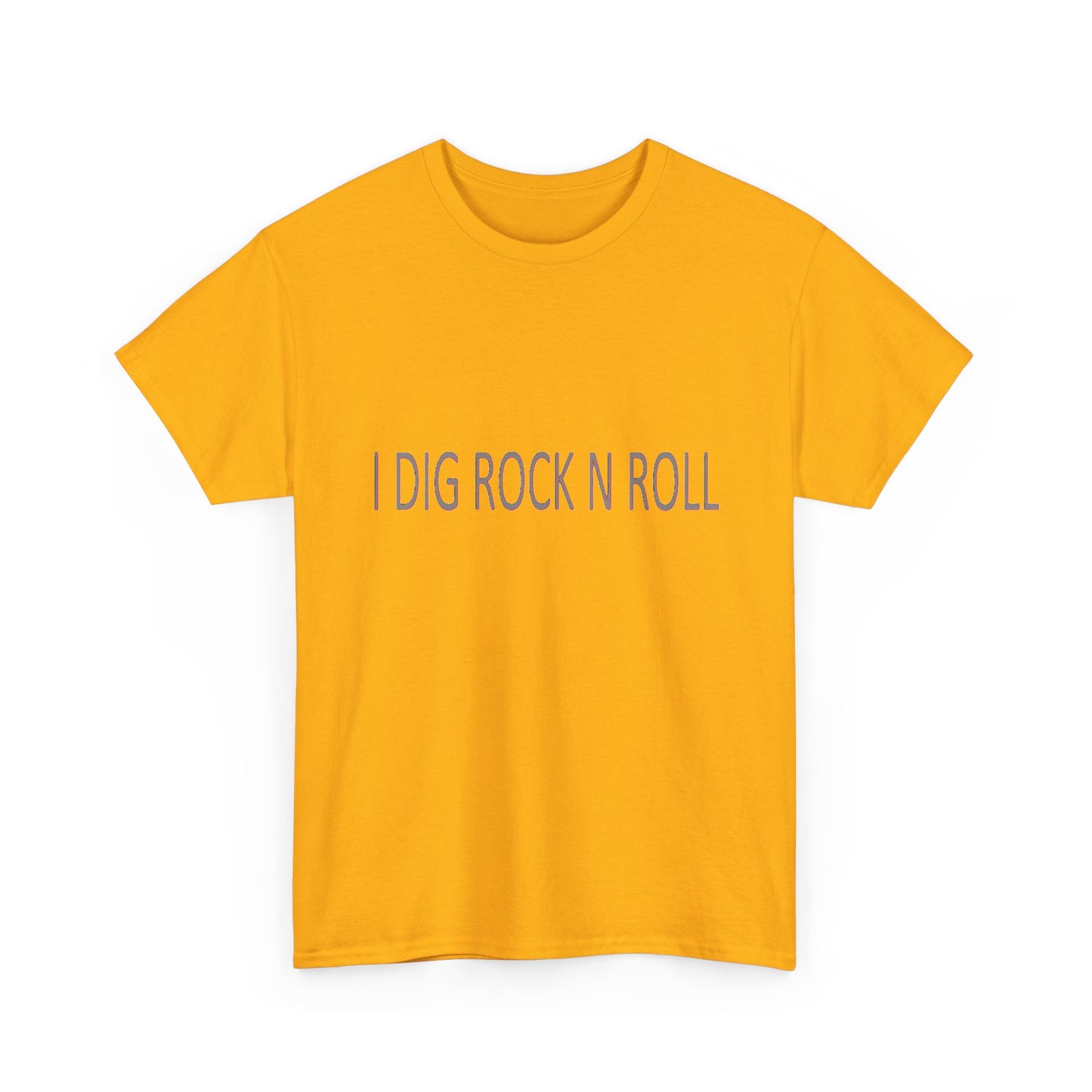 Music Nostalgia I DIG ROCK N ROLL Unisex Cotton Shirt, Colorful Boho and Hippie Style Top, Artistic Typographic Design Shirt