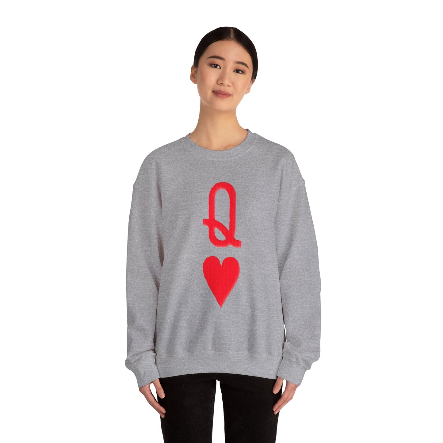 Queen of Hearts Sweatshirt, Gambler's Card Game Attire, Casino Theme Jumper, Unisex Pullover Gift, Gambling Lover Clothing, Heart Suit