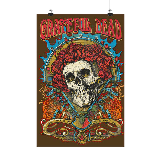 Grateful Dead Inspired Matte Posters, Skull and Roses Wall Art, Music Memorabilia, Vintage Poster, authentic Collectible