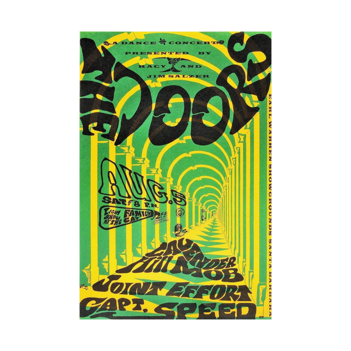 Vintage Concert Posters, the Doors 1967 Santa Barbara Performance. Retro Wall Art, Psychedelic Design, Authentic Collectible