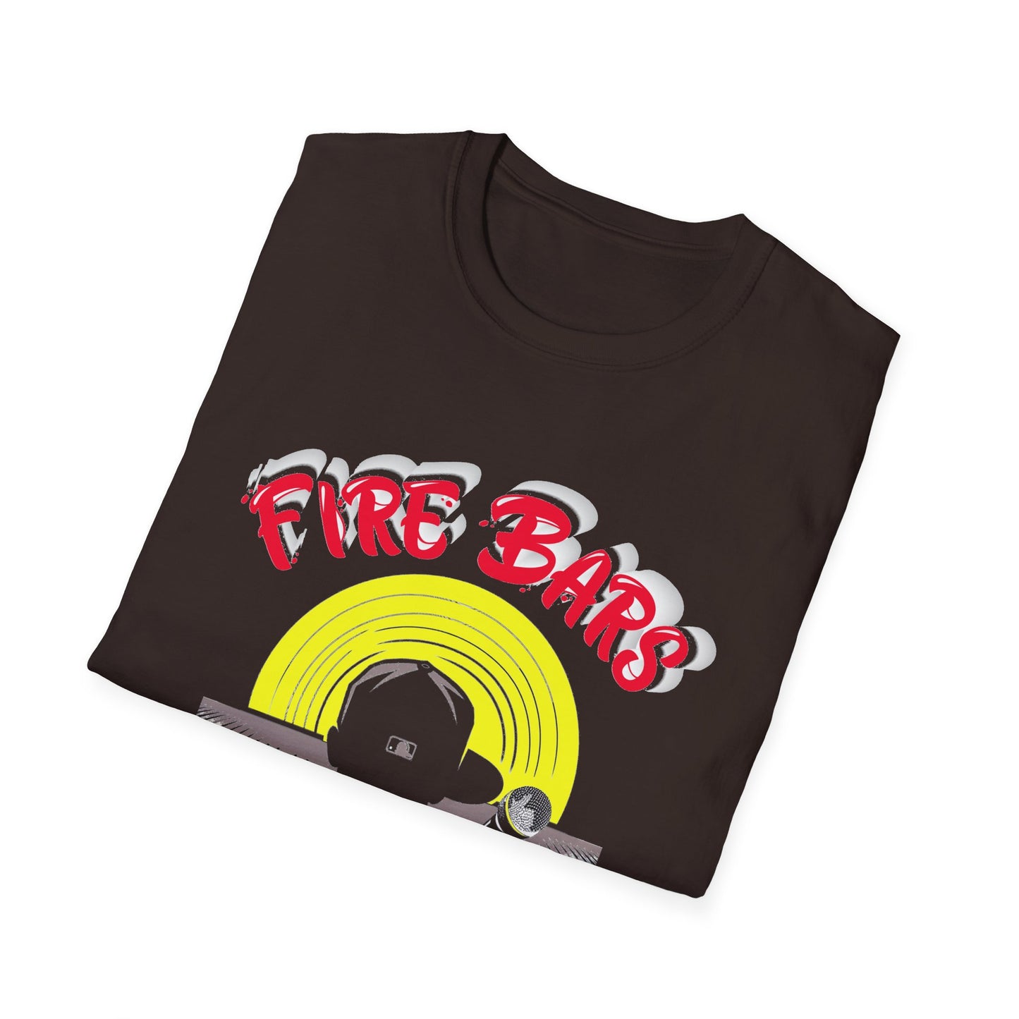 Music Nostalgia Fire Bars Unisex T-Shirt, The Rapper At the Mic and Board, Rap Lover graphic Tee