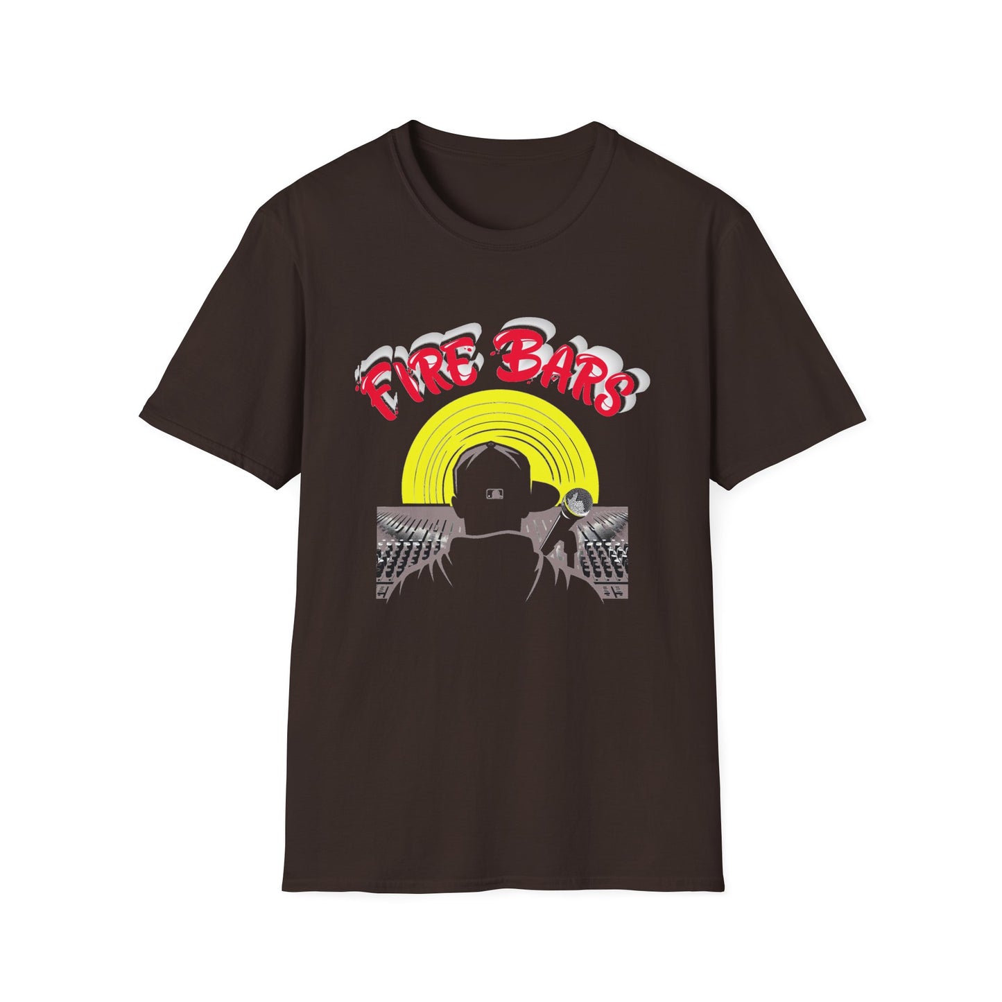 Music Nostalgia Fire Bars Unisex T-Shirt, The Rapper At the Mic and Board, Rap Lover graphic Tee