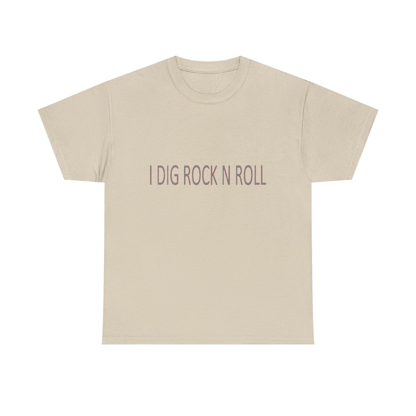 Music Nostalgia I DIG ROCK N ROLL Unisex Cotton Shirt, Colorful Boho and Hippie Style Top, Artistic Typographic Design Shirt