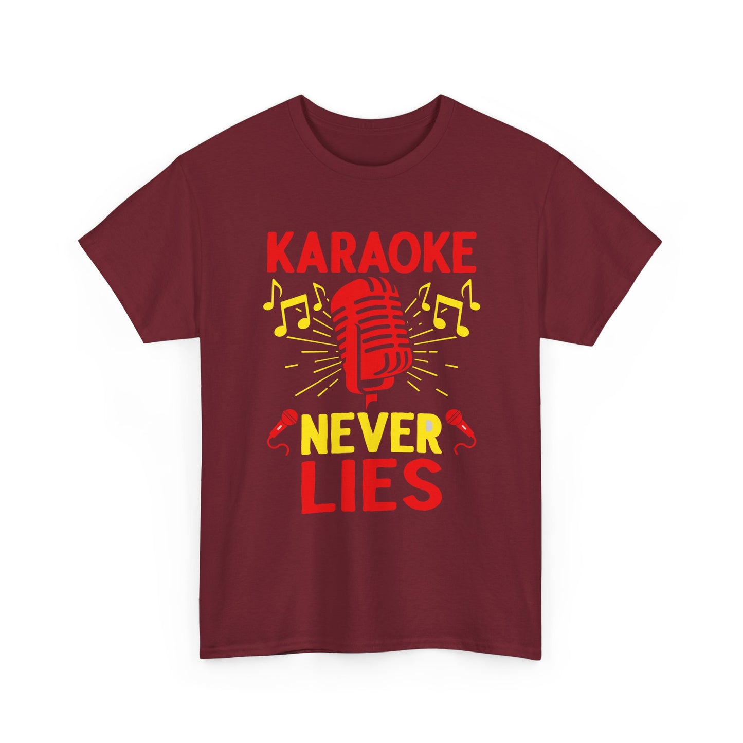 Music Nostalgia, 'Karaoke Never Lies' Unisex Heavy Cotton Tee, Fun Karaoke T-Shirt, Music Lover Gift, Party Shirt, Singing Tee, Casual Wear
