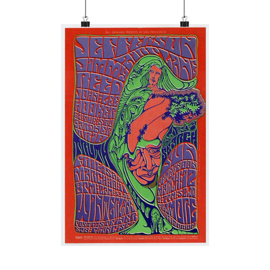 Psychedelic Rock Posters, 1960s Jefferson Airplane Wall Art, Retro Home Decor, Vintage Grateful Dead Psychedelic Print