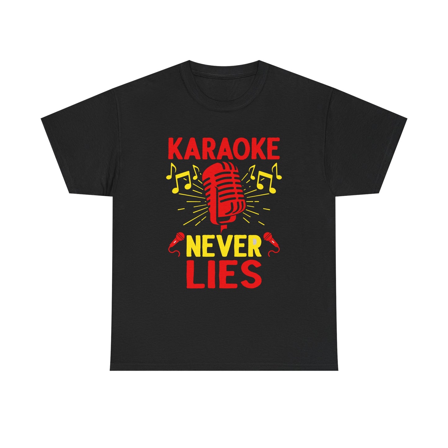 Music Nostalgia, 'Karaoke Never Lies' Unisex Heavy Cotton Tee, Fun Karaoke T-Shirt, Music Lover Gift, Party Shirt, Singing Tee, Casual Wear