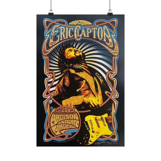 Eric Clapton 2018 Madison Square Garden Concert Poster, Vintage Psychedelic Rock Wall Decor, Authentic Collectible