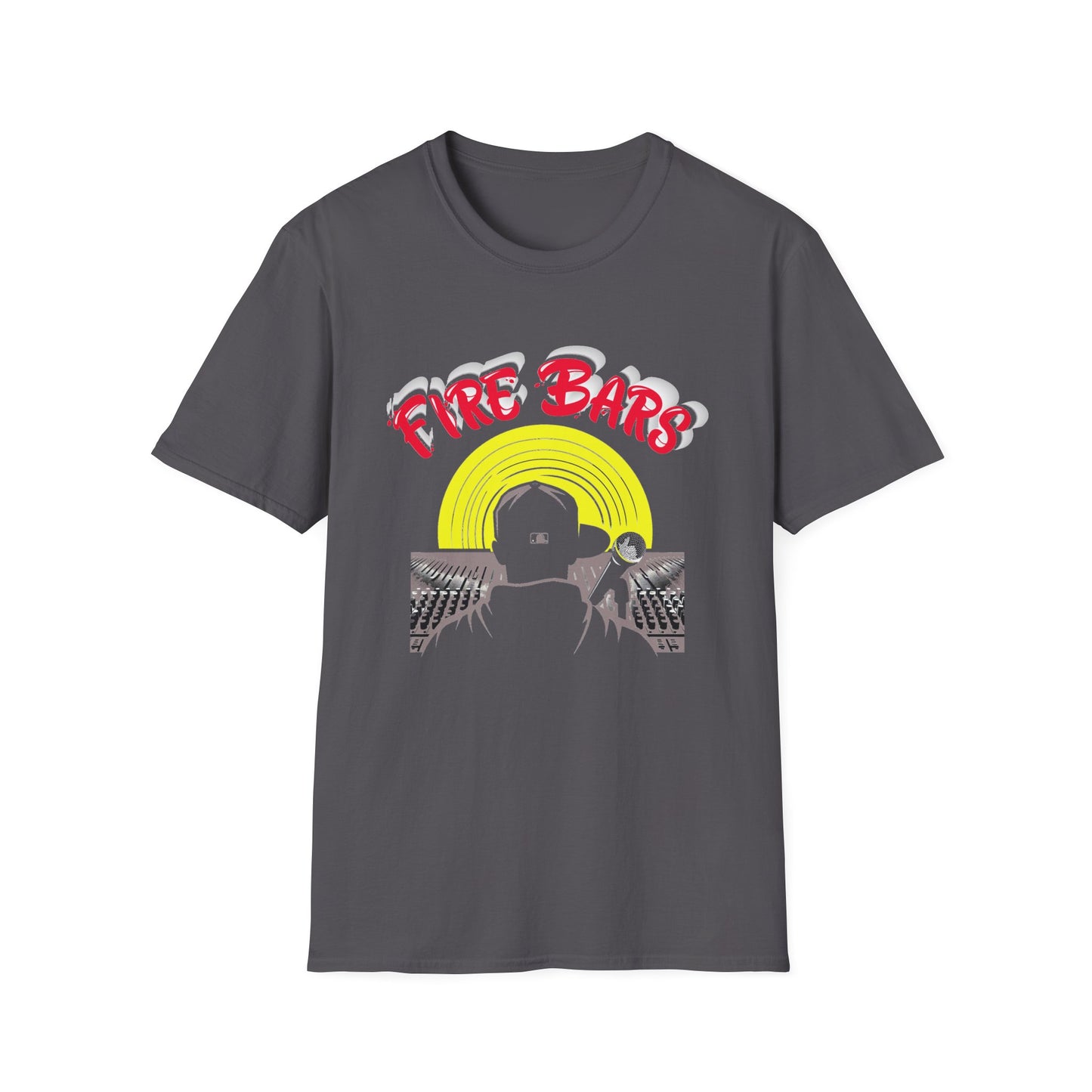 Music Nostalgia Fire Bars Unisex T-Shirt, The Rapper At the Mic and Board, Rap Lover graphic Tee
