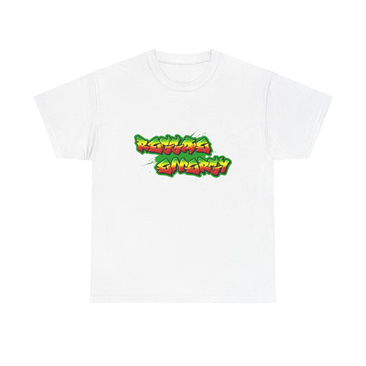 Music Nostalgia Reggae Energy Unisex Cotton Tee, Graffiti Style Design Graphic Tee, Artistic Typography Top