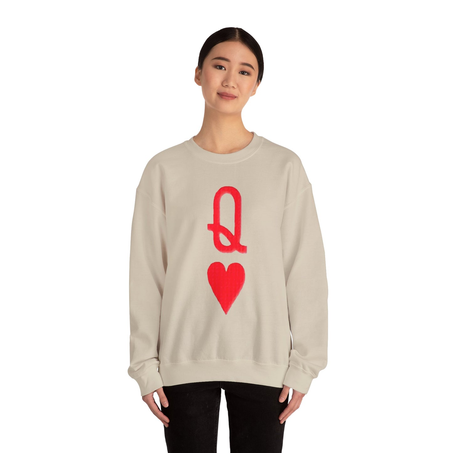 Queen of Hearts Sweatshirt, Gambler's Card Game Attire, Casino Theme Jumper, Unisex Pullover Gift, Gambling Lover Clothing, Heart Suit