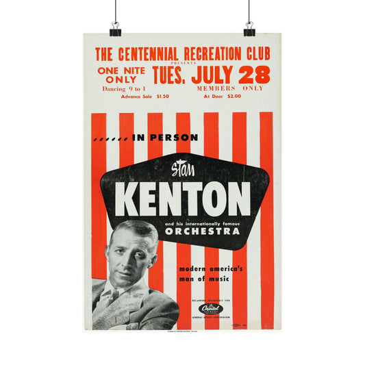 Vintage 1950s Jazz Big Band Mid-Century Modern Art Print, Stan Kenton Orchestra Tribute Poster