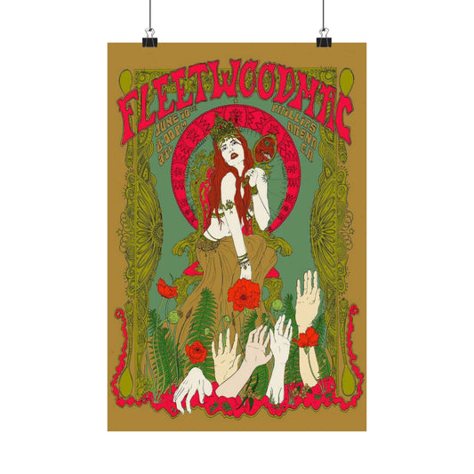 Fleetwood Mac Inspired Psychedelic Style Poster, Vintage Wall Art, Bohemian Decor, Music, Concert Poster, Authentic, Collectible