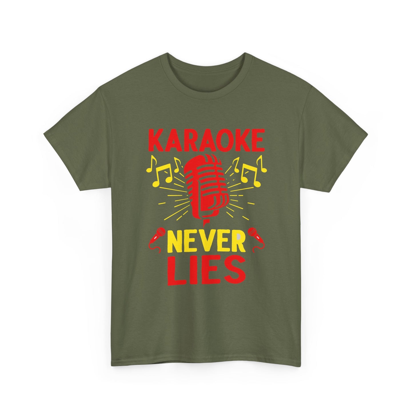Music Nostalgia, 'Karaoke Never Lies' Unisex Heavy Cotton Tee, Fun Karaoke T-Shirt, Music Lover Gift, Party Shirt, Singing Tee, Casual Wear