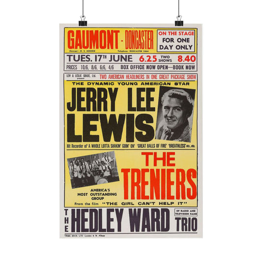 Retro Wall Art, Vintage Concert Poster, Authentic 1958 Jerry Lee Lewis London Package Show Bill