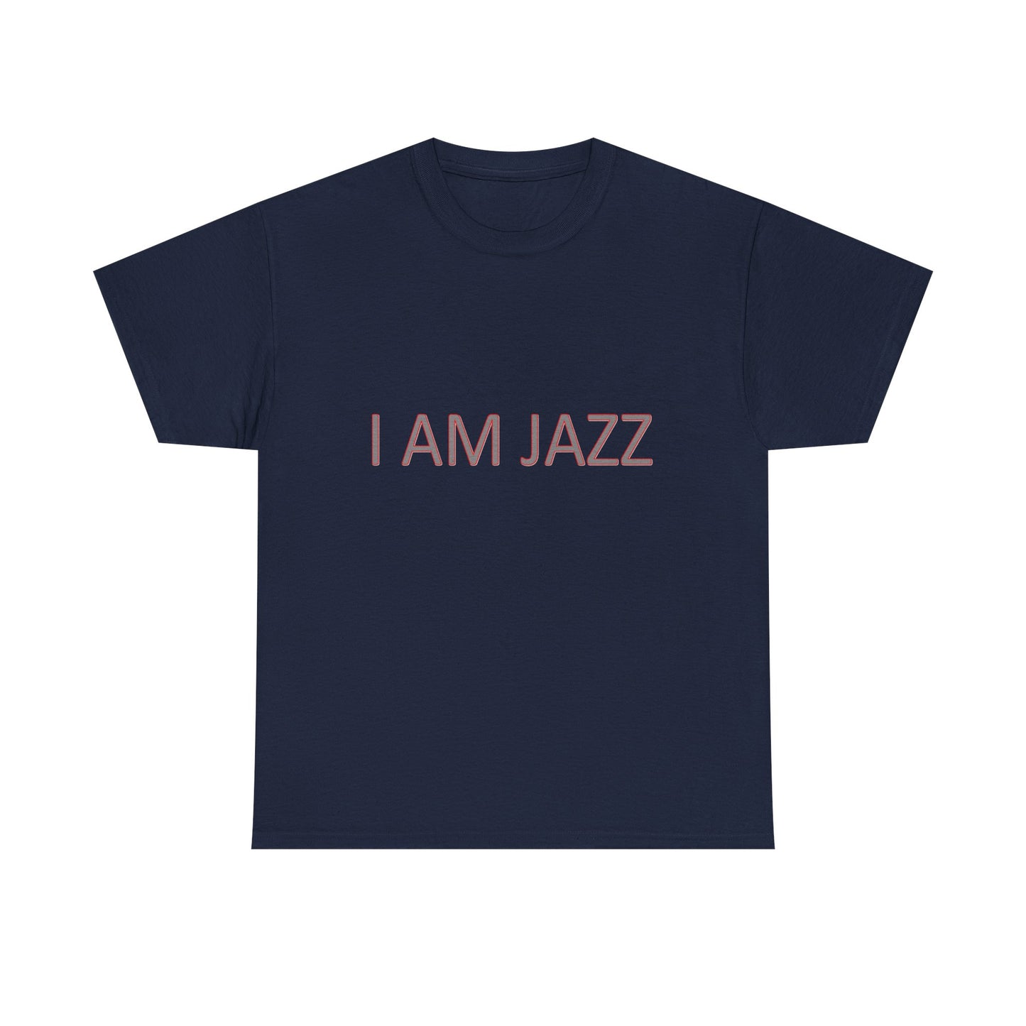 Music Nostalgia I AM JAZZ Unisex Cotton Shirt, Colorful Boho and Hippie Style Top, Artistic Typographic Design Shirt