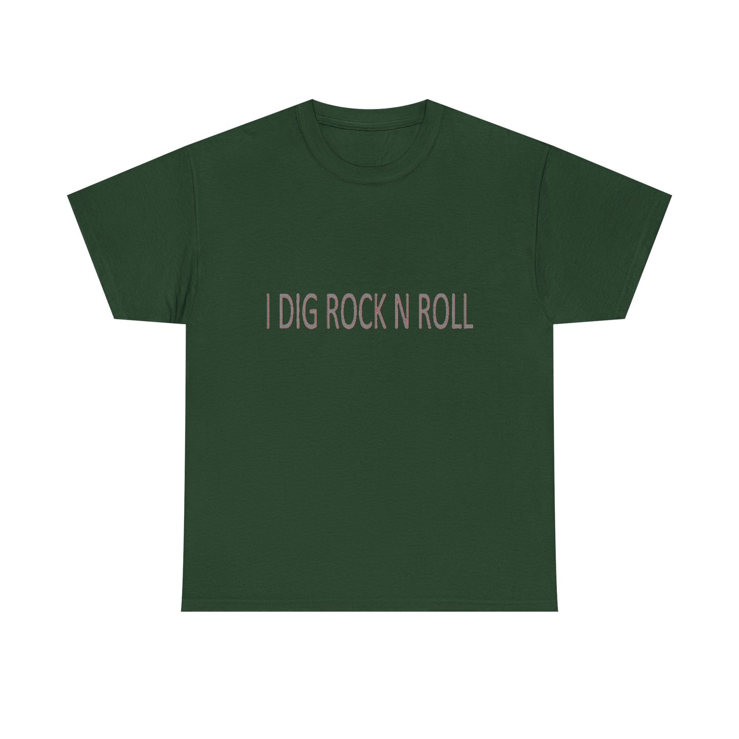 Music Nostalgia I DIG ROCK N ROLL Unisex Cotton Shirt, Colorful Boho and Hippie Style Top, Artistic Typographic Design Shirt
