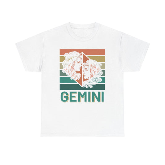 Gemini Zodiac Unisex Cotton Tee, Astrology Gift, Birthday Shirt, Horoscope Tee, Astrology Apparel, Summer Fashion, Retro Design, Vintage