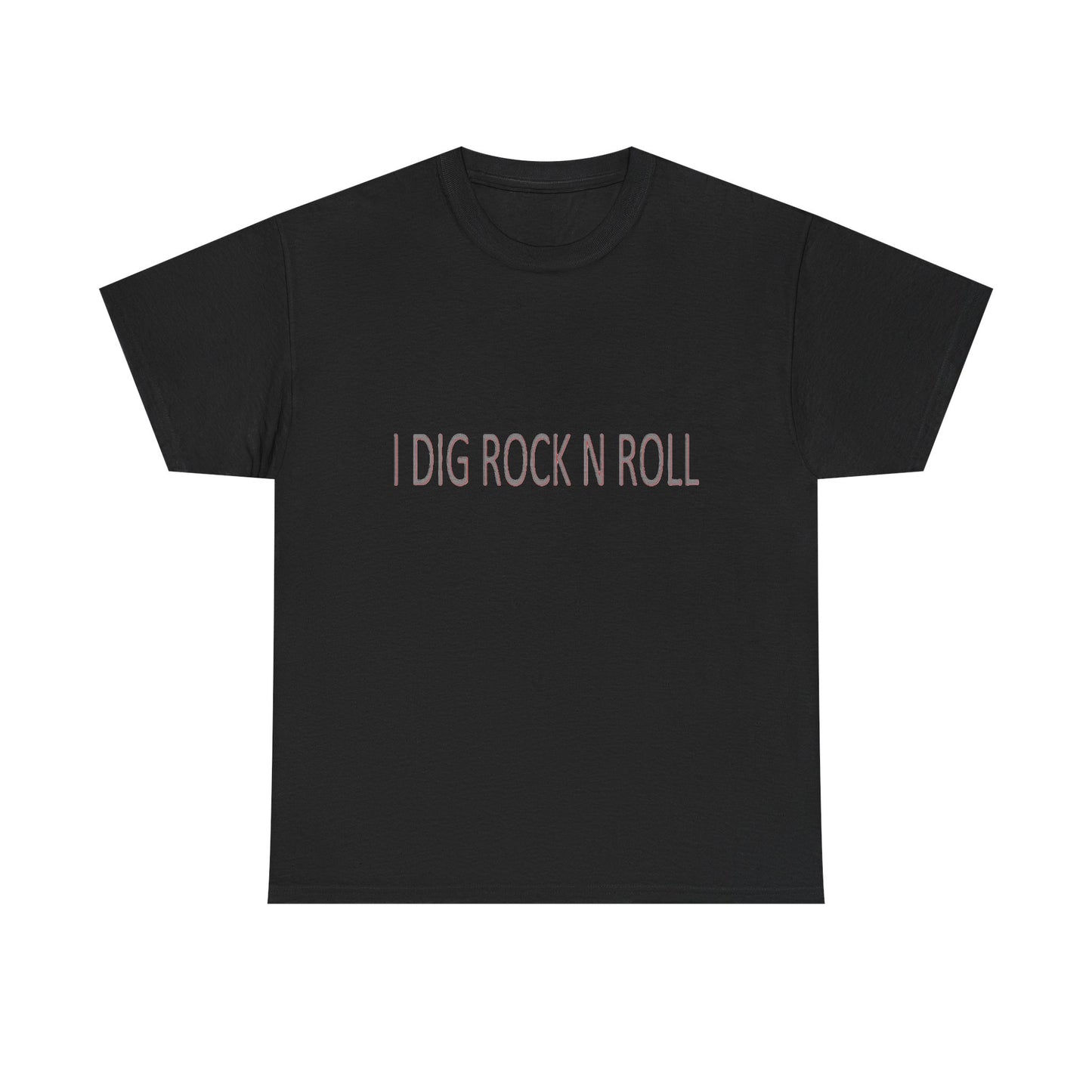 Music Nostalgia I DIG ROCK N ROLL Unisex Cotton Shirt, Colorful Boho and Hippie Style Top, Artistic Typographic Design Shirt