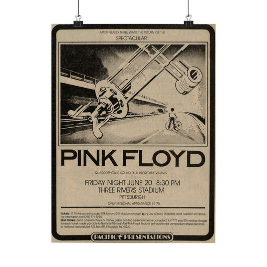 Retro Music Poster, Pink Floyd Wall 1973 Return of the Spectacular Concert , Vintage Concert  Memorabilia