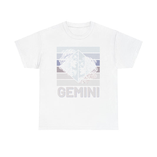 Gemini Zodiac T-Shirt, Astrology Gift, Retro Heavy Cotton Tee, Horoscope Apparel, Birthday Gift, Celestial Fashion, Vintage Style