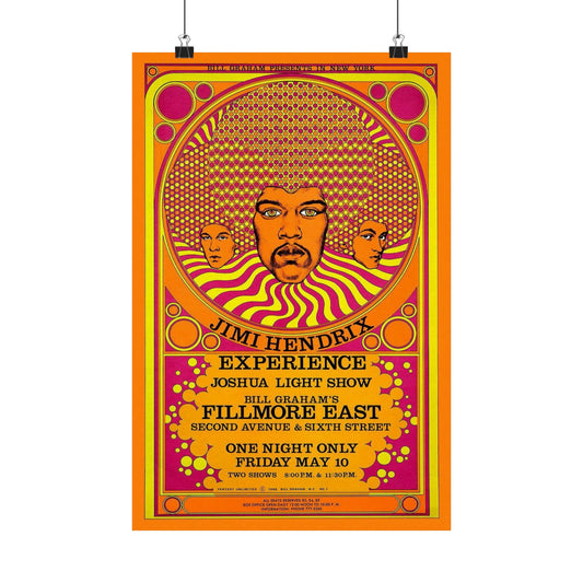 Retro Music Wall Art, 1968 Jimi Hendrix Experience Poster, Vintage Psychedelic Decor, Bohemian Home Decoration