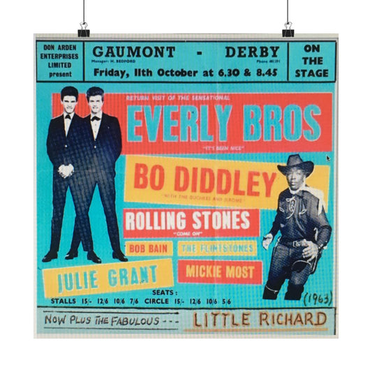 Vintage Concert Posters, Everly Bros 1963 UK Package Tour Wall Art, 60s Decorative Print, Authentic memorabilia