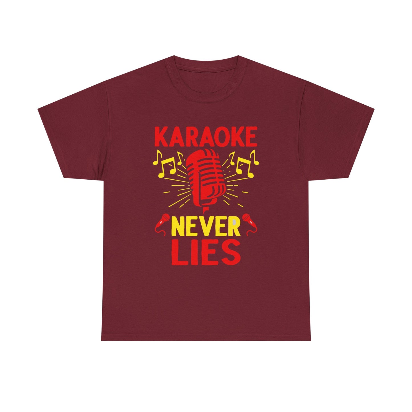 Music Nostalgia, 'Karaoke Never Lies' Unisex Heavy Cotton Tee, Fun Karaoke T-Shirt, Music Lover Gift, Party Shirt, Singing Tee, Casual Wear