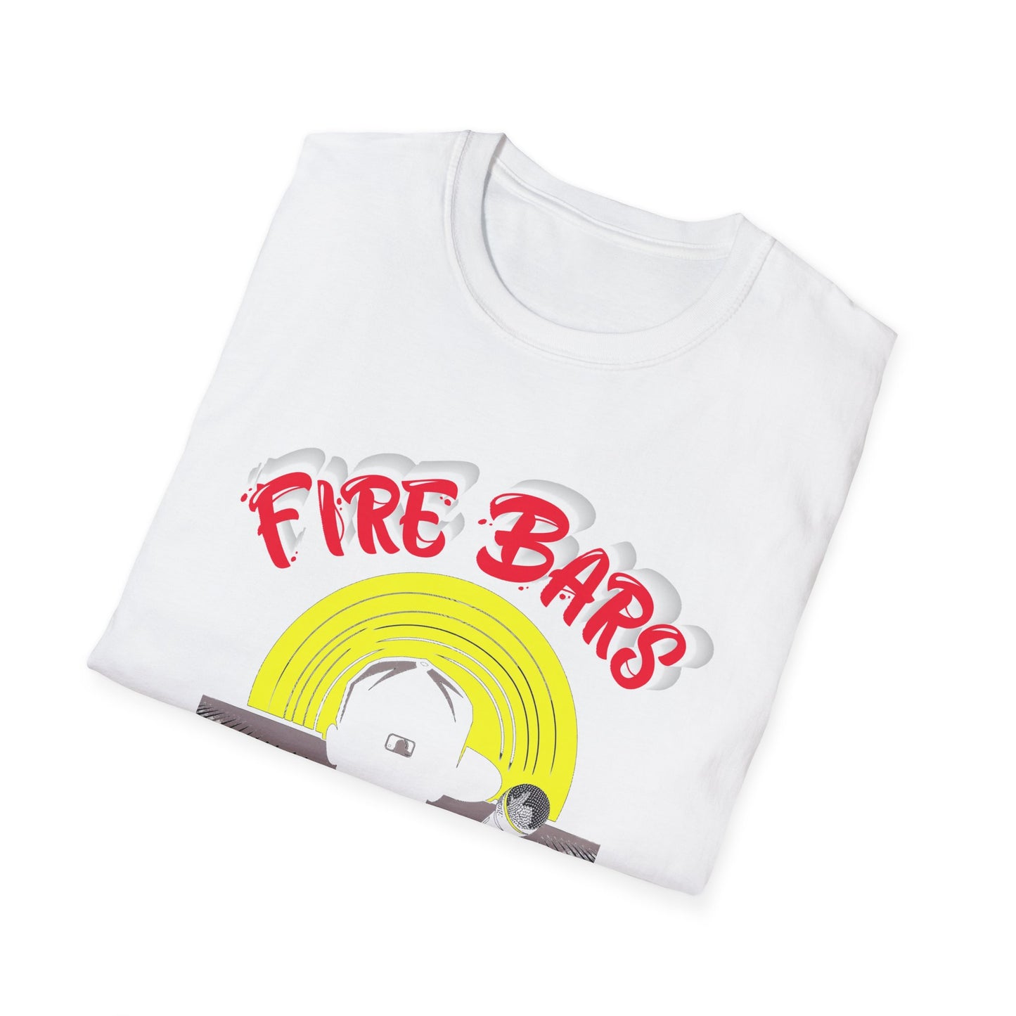 Music Nostalgia Fire Bars Unisex T-Shirt, The Rapper At the Mic and Board, Rap Lover graphic Tee