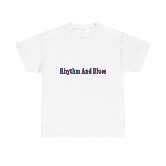Music Nostalgia Rhythm And Blues Unisex Cotton Shirt, Colorful Boho and Hippie Style Top, Artistic Typographic Design Shirt