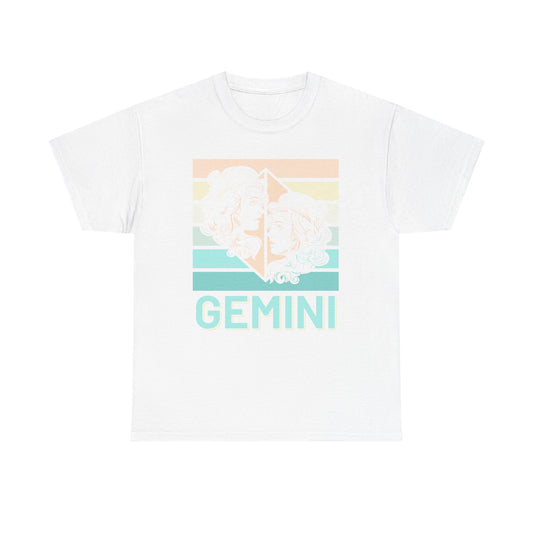 Gemini Zodiac Heavy Cotton Tee, Perfect for Astrology Lovers, Birthday Gifts, Casual Wear, Star Sign Apparel, Vintage Unisex Graphic Tee