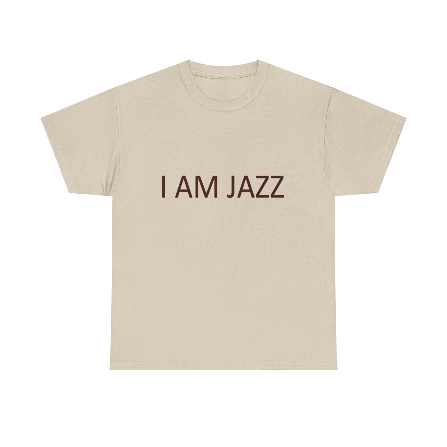 Music Nostalgia I AM JAZZ Unisex Cotton Shirt, Colorful Boho and Hippie Style Top, Artistic Typographic Design Shirt