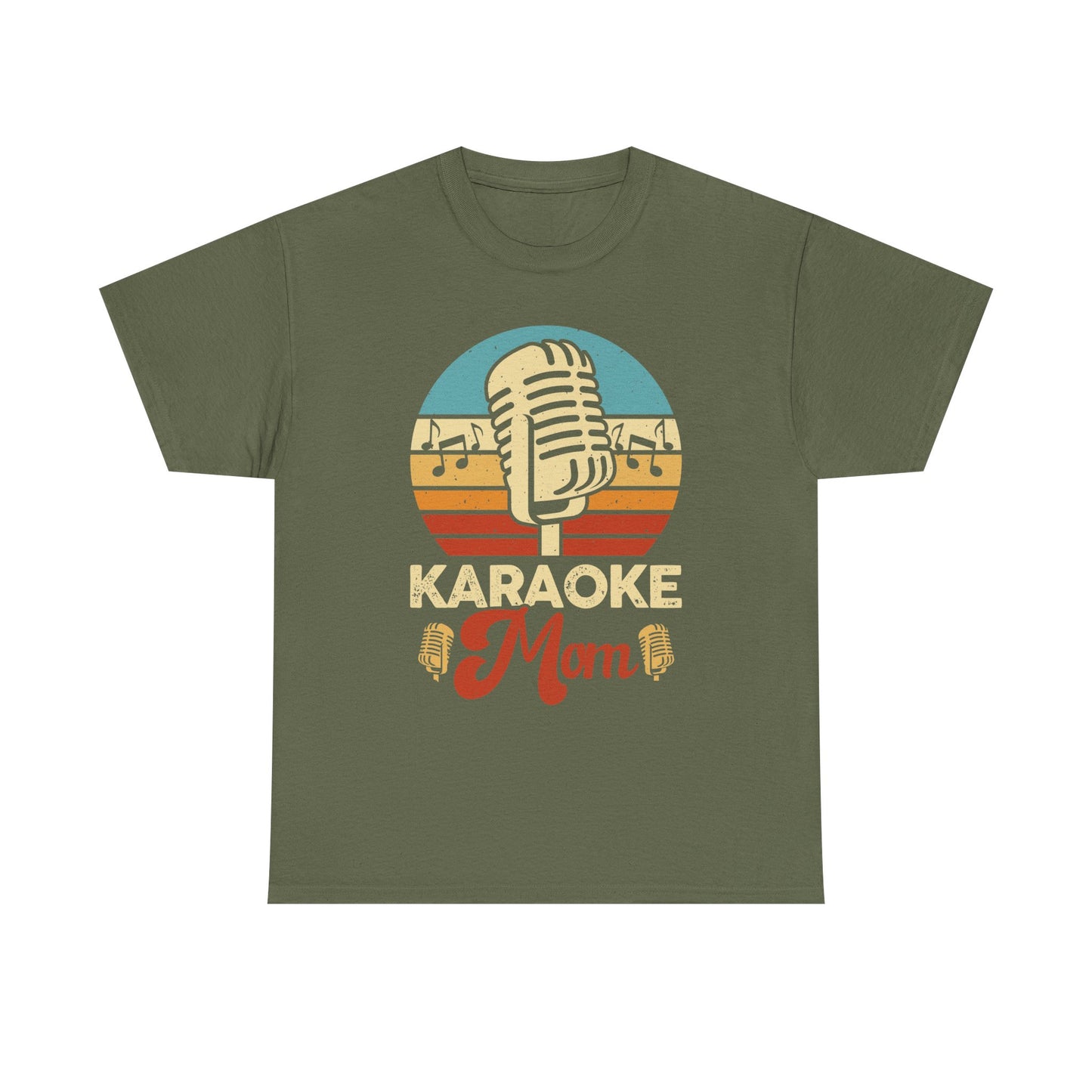 Karaoke Vibe, Karaoke Mom Unisex Heavy Cotton Tee | Fun Gift for Moms, Music Lovers, Family Gatherings, Birthdays, Singing Events