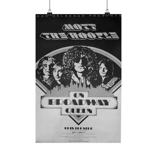 Vintage Rock Poster Art, 1974 Mott The Hoople In NYC Memorabilia, Music Decor, Wall Art for Music Lovers