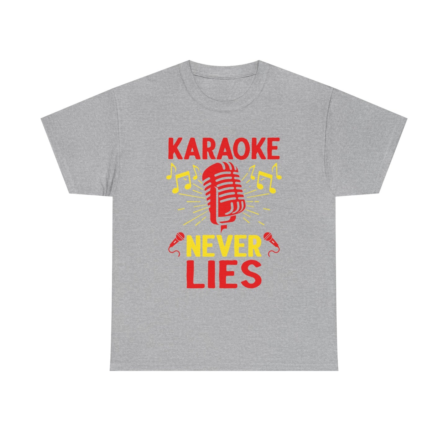 Music Nostalgia, 'Karaoke Never Lies' Unisex Heavy Cotton Tee, Fun Karaoke T-Shirt, Music Lover Gift, Party Shirt, Singing Tee, Casual Wear