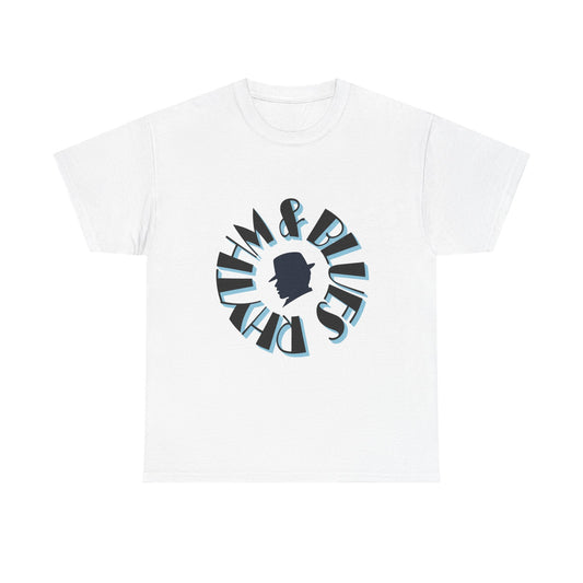 Music Nostalgia Rhythm and Blues Unisex Cotton Tee, Broadway Style Font in Artistic Typography Design Shirt