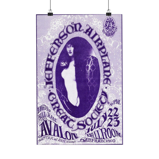 Vintage Concert Wall Art , Psychedelic Poster Decor, 1966 Jefferson Airplane Art, Music Room Decoration, Retro Home Decor