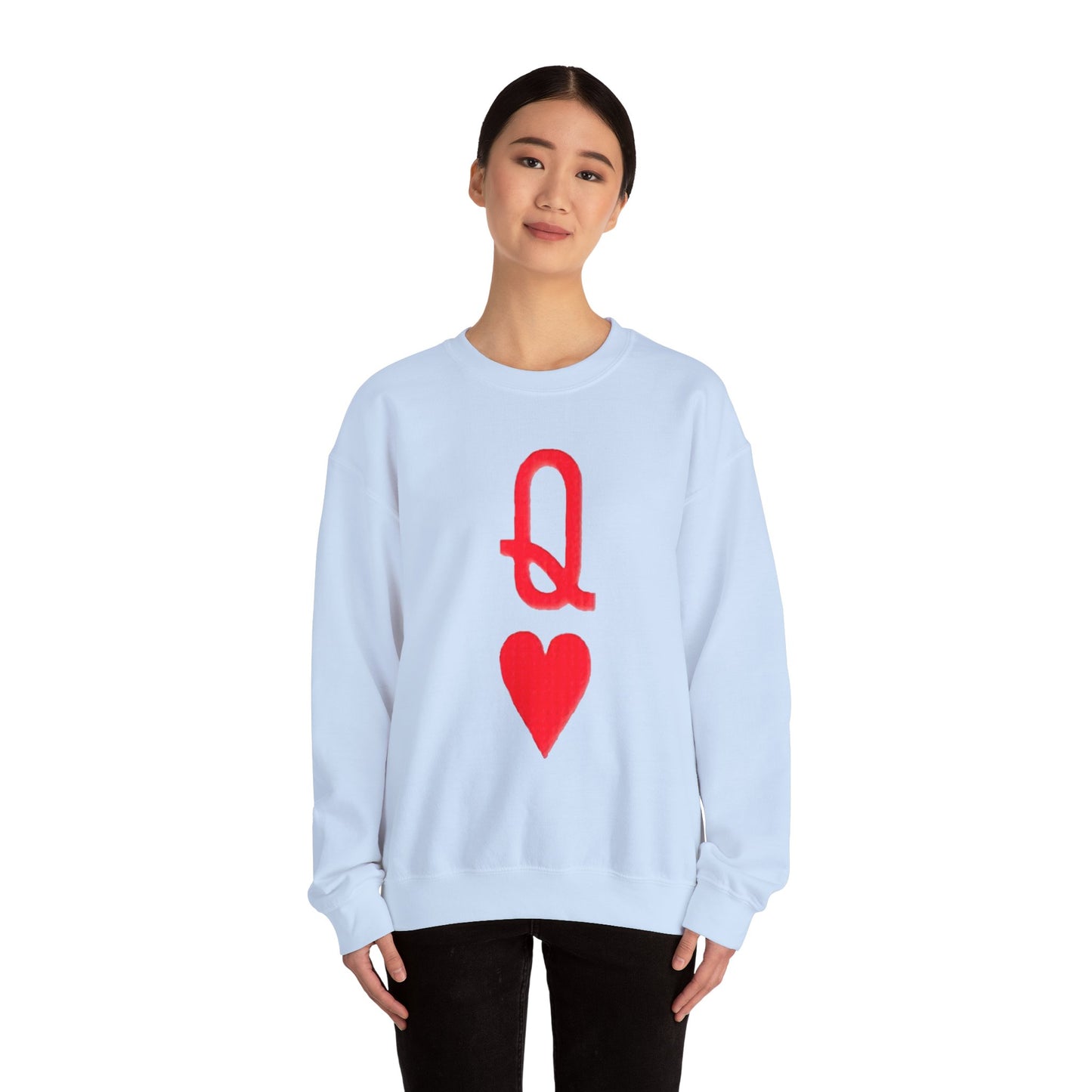 Queen of Hearts Sweatshirt, Gambler's Card Game Attire, Casino Theme Jumper, Unisex Pullover Gift, Gambling Lover Clothing, Heart Suit